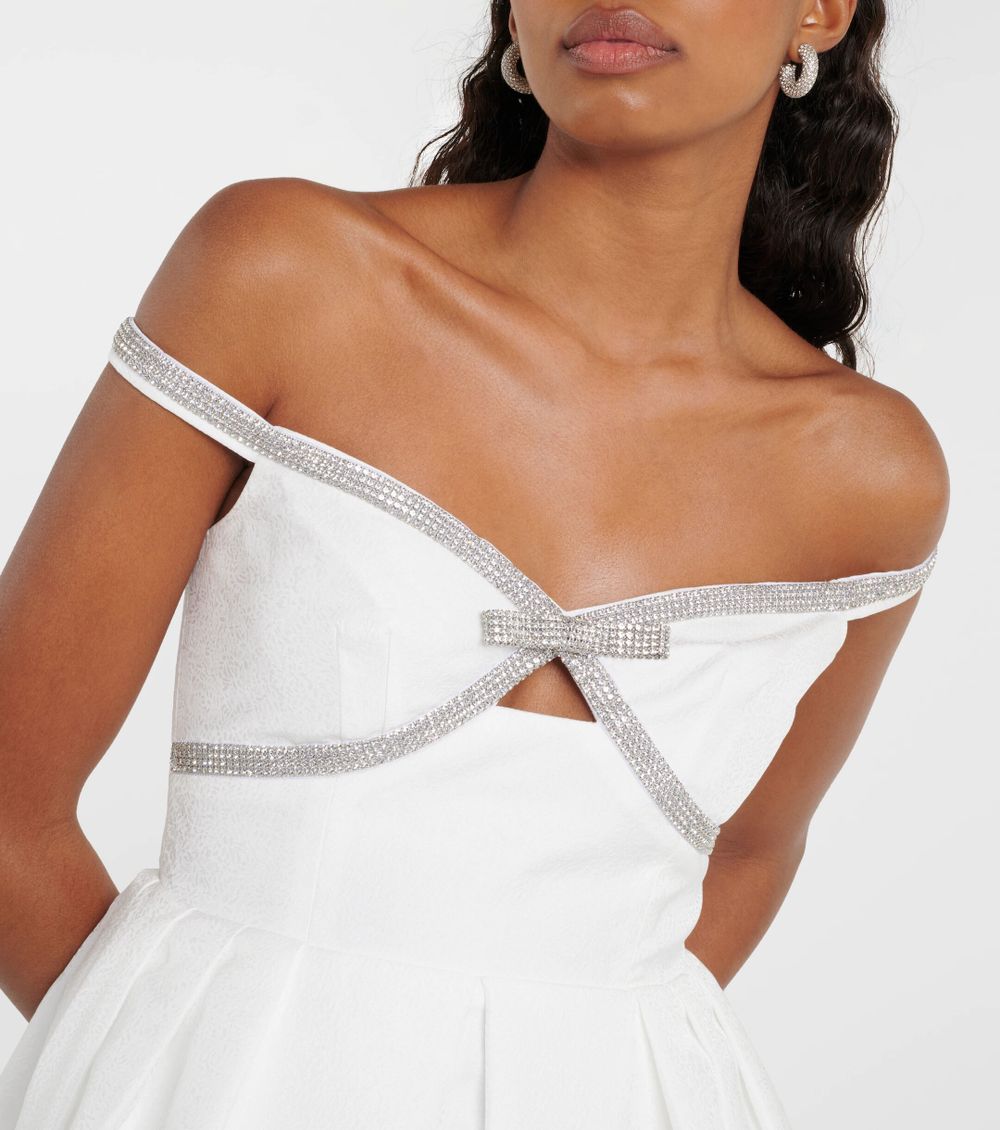 Embellished crêpe minidress