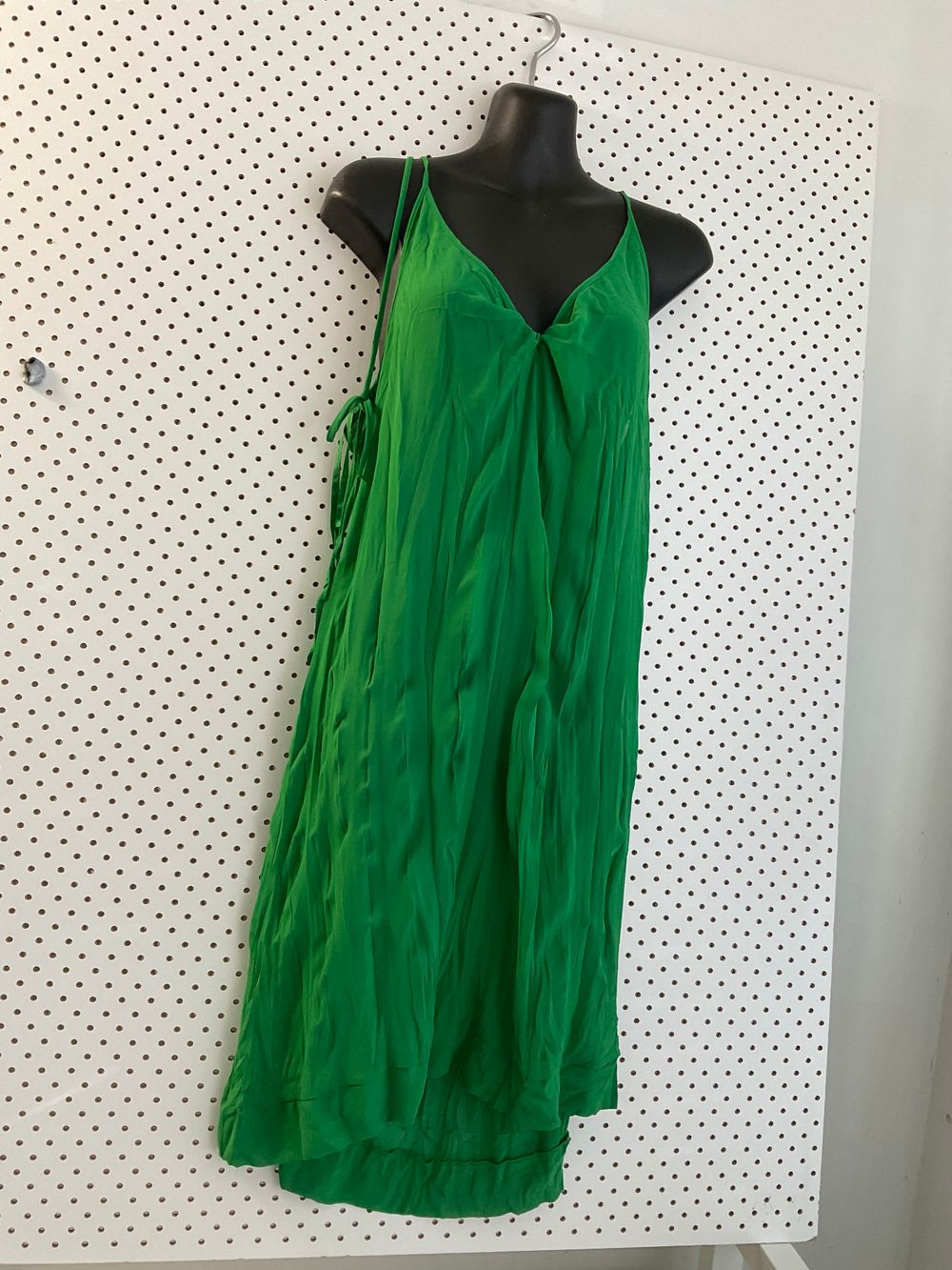 Foil sheer green dress