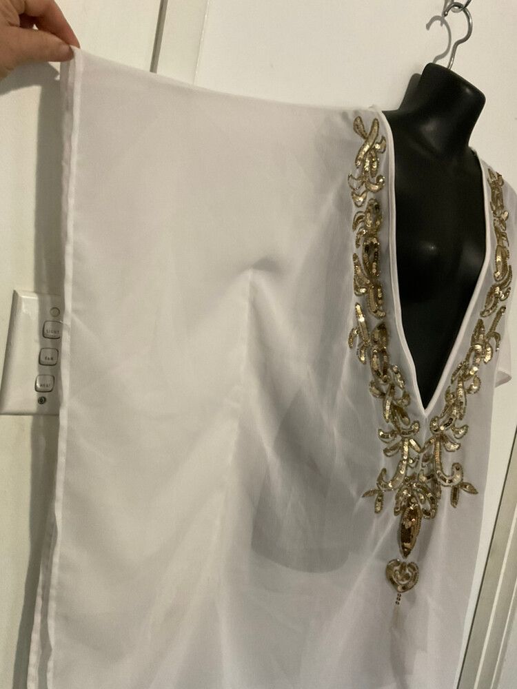Boohoo Mini beach kaftan White
