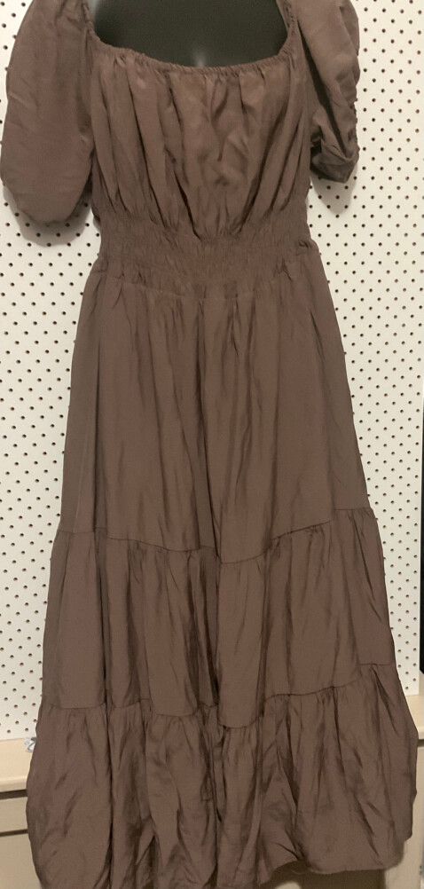 You + All Chocolate Puff Midi Dress