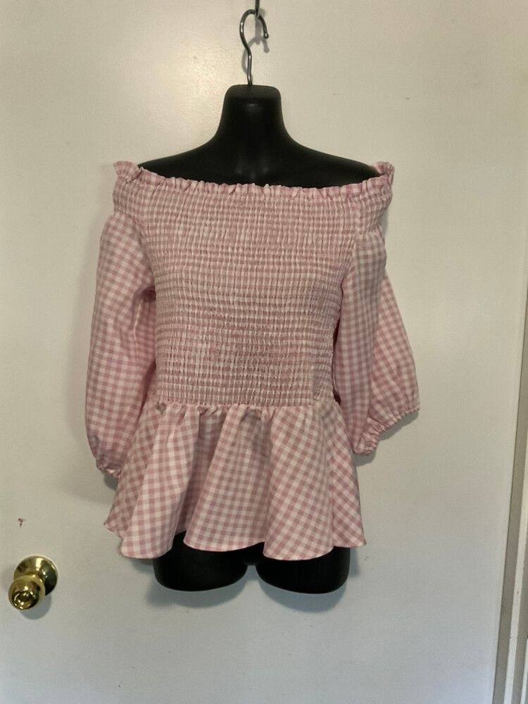 City Chic Pink Gingham Top