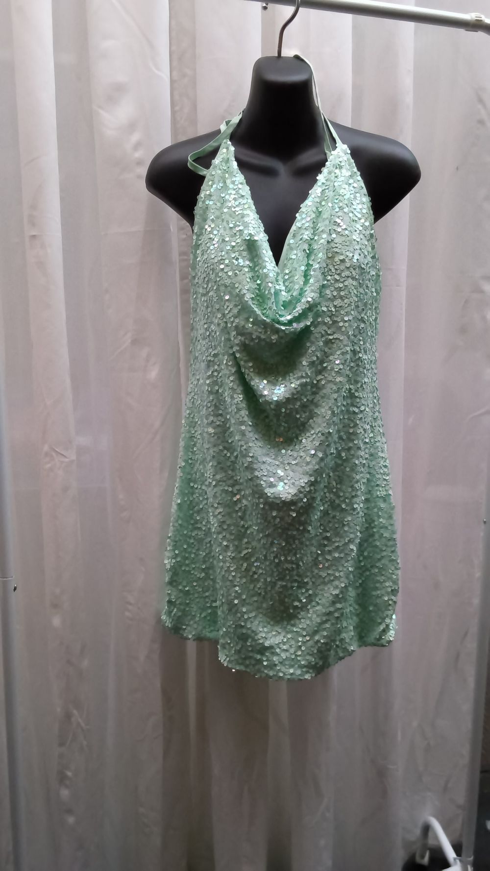 green emerald velvet dress Moon Dust Sequin Mini Dress Forest Green