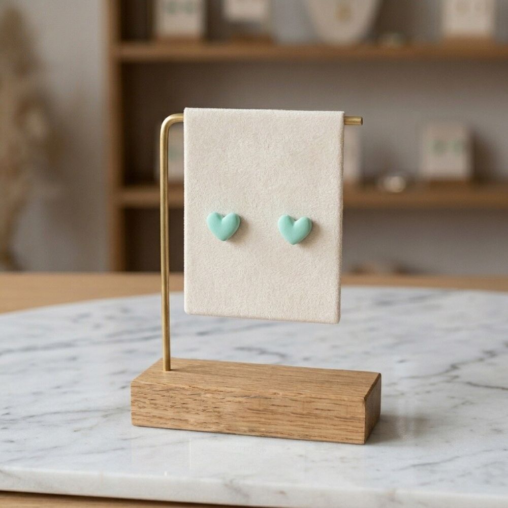 Mint Heart Stud earrings