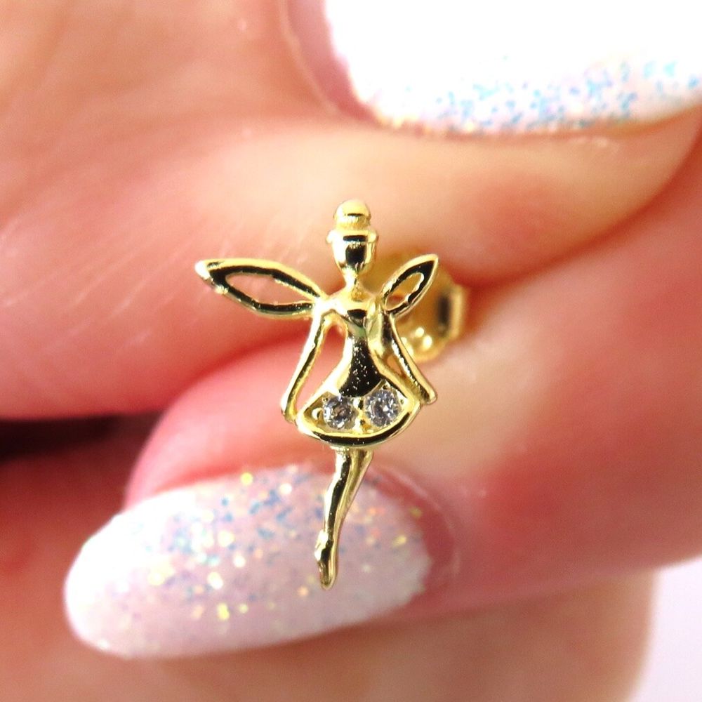 Gold Fairy Stud Earrings