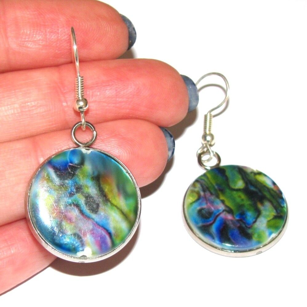 Mock Paua Shell earrings (Green)