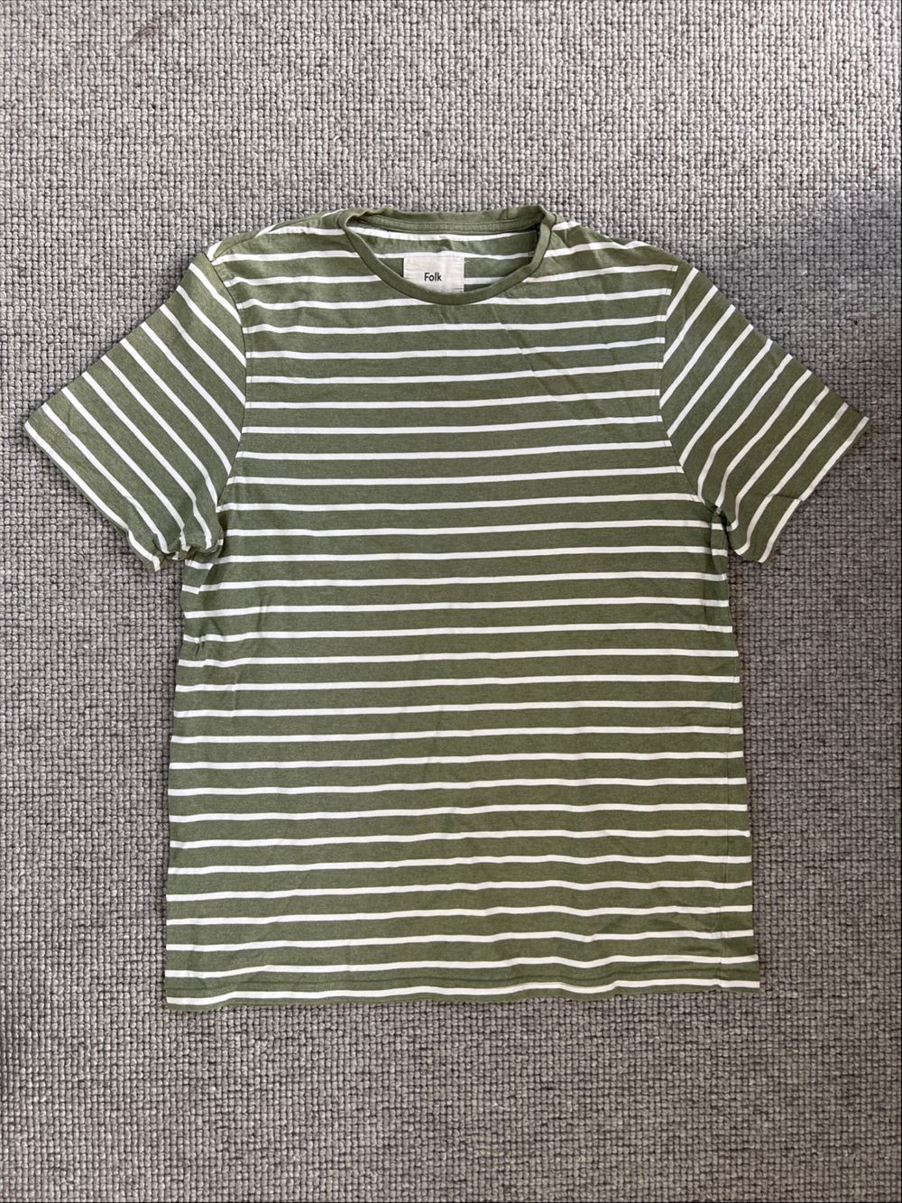 Folk Green And White Striped T-Shirt