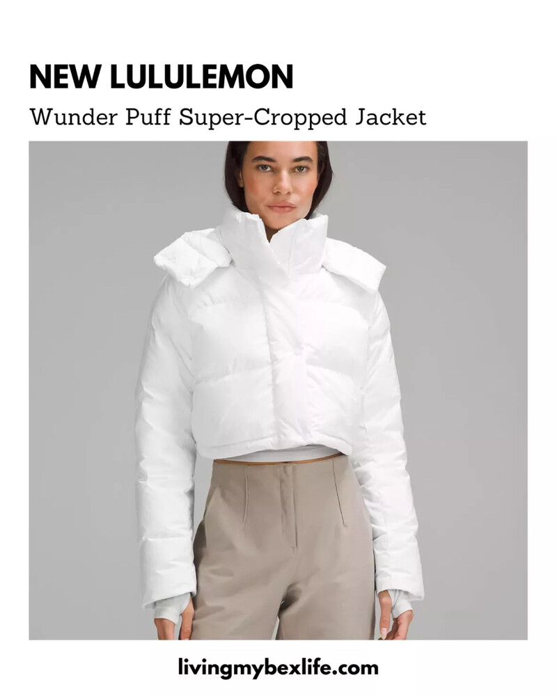 Lululemon White Wunder Puff Super-Cropped Jacket