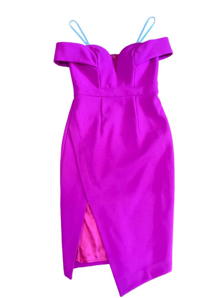 Sheike - SHEIKE-Hot Pink Off Shoulder Mid Length Party Dress on Designer  Wardrobe
