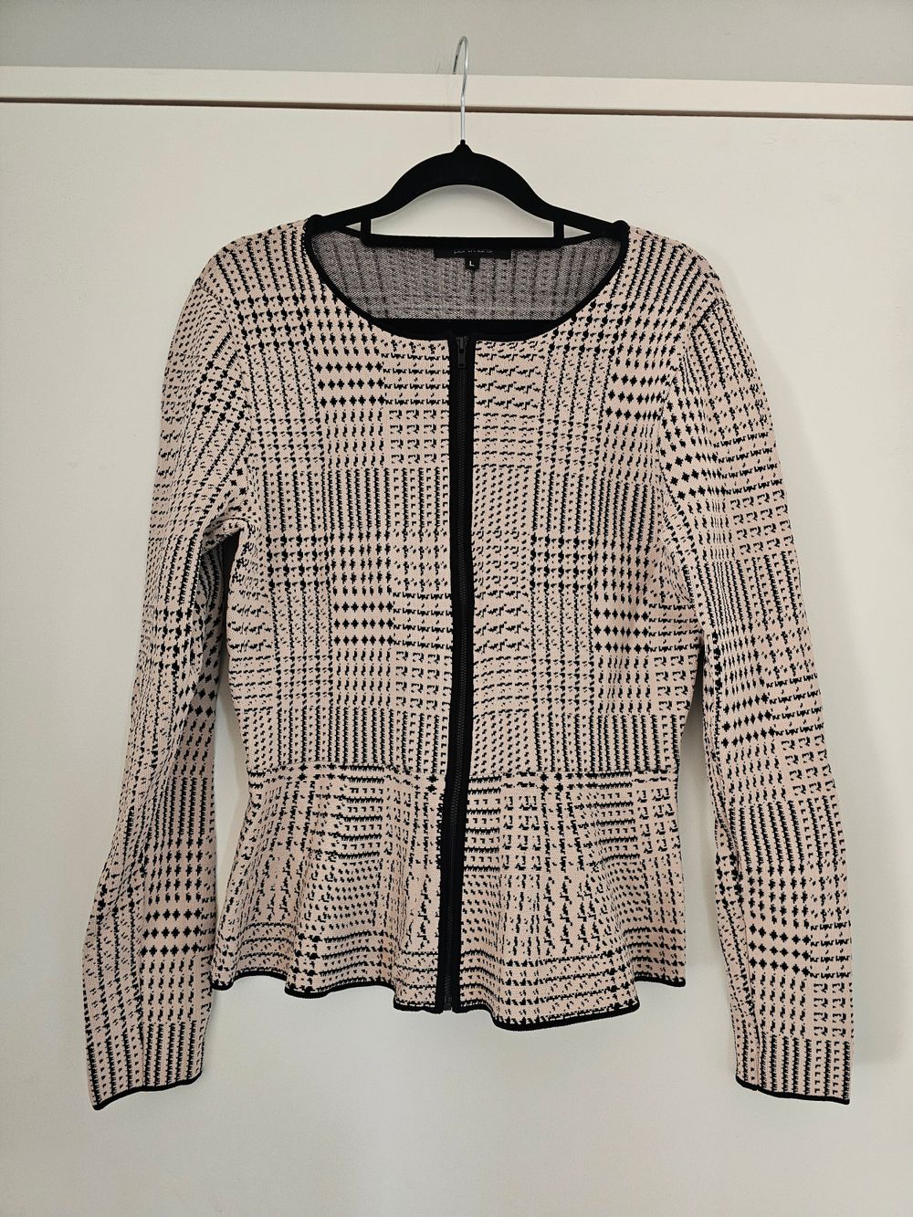 Portmans Beige and Black Peplum Jacket