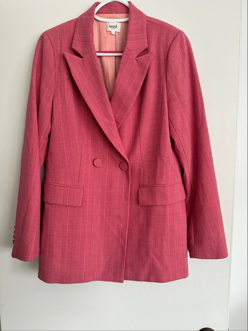 Seed Heritage Pink Plaid Blazer