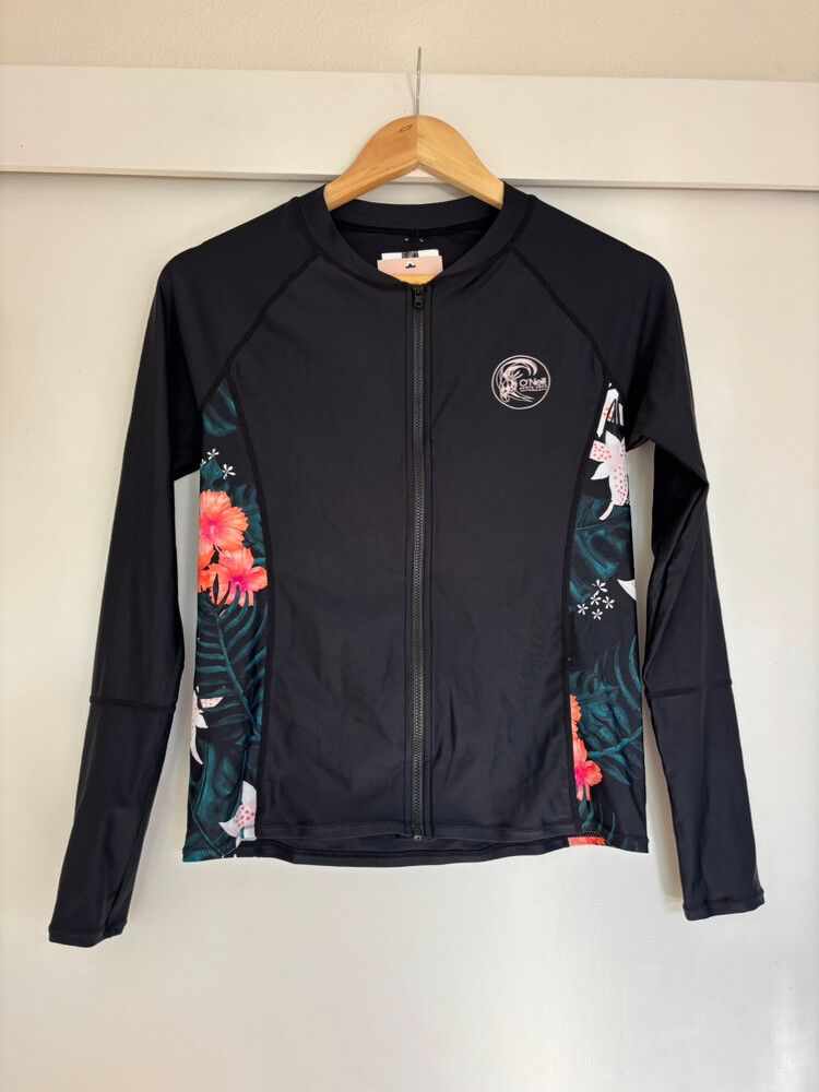 O'Neill Girls Bahia Full Zip Long Sleeve Rash Shirt Size 16
