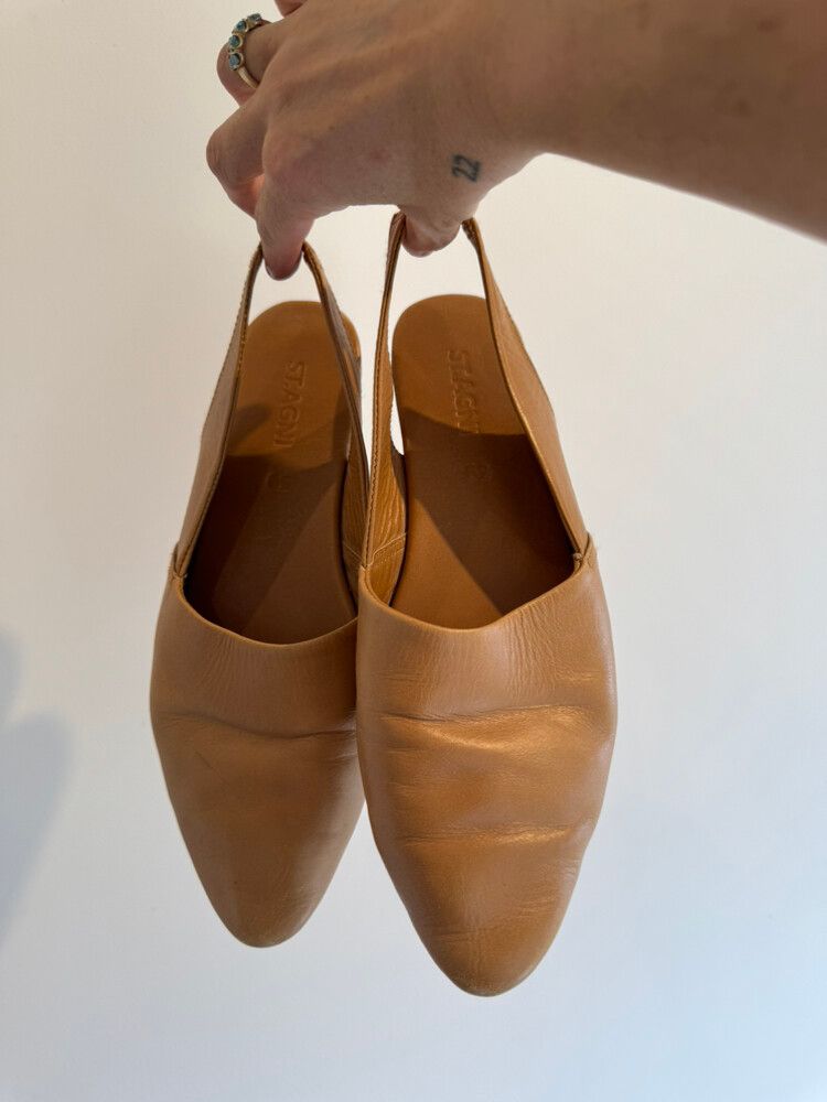Camel Coloured Sling backs