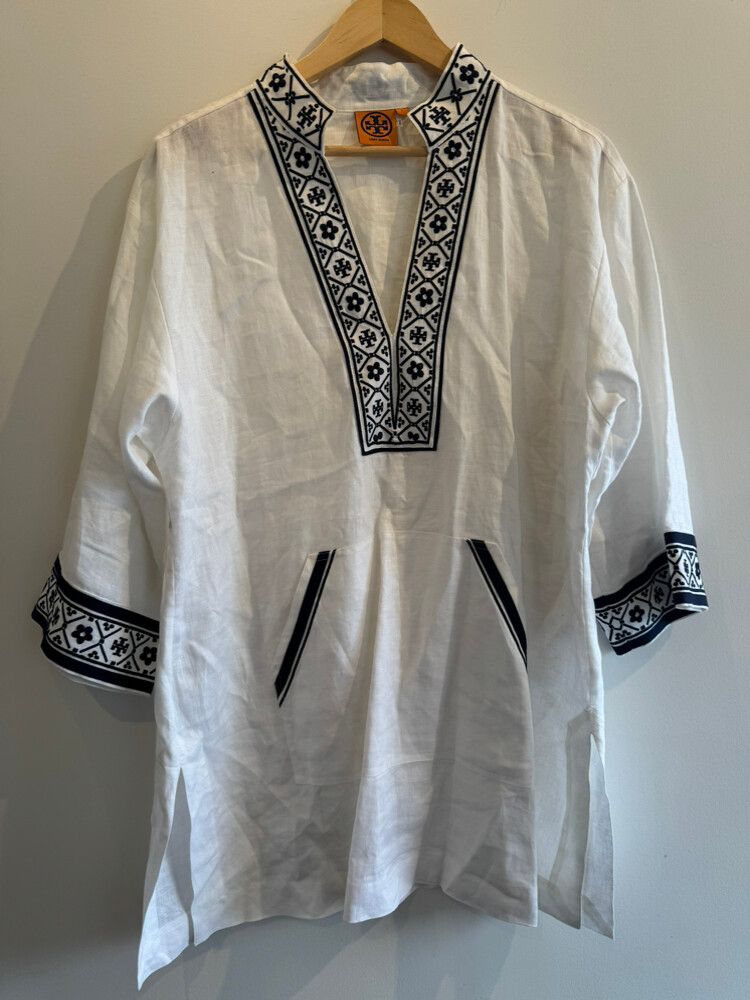Linen Cover Up Embroidered Tunic