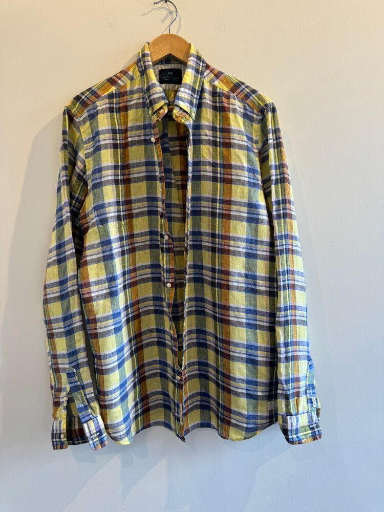Oversized Checkered Linen Shirt