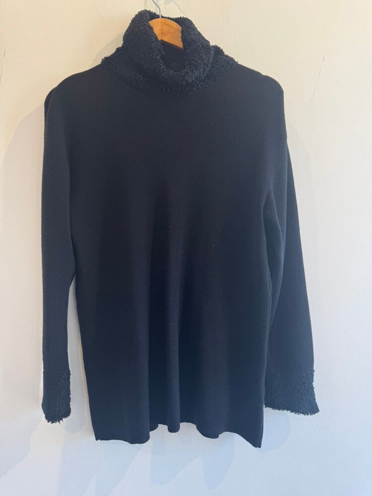 Wool Jumper With Faux Fur Cuff And Collar