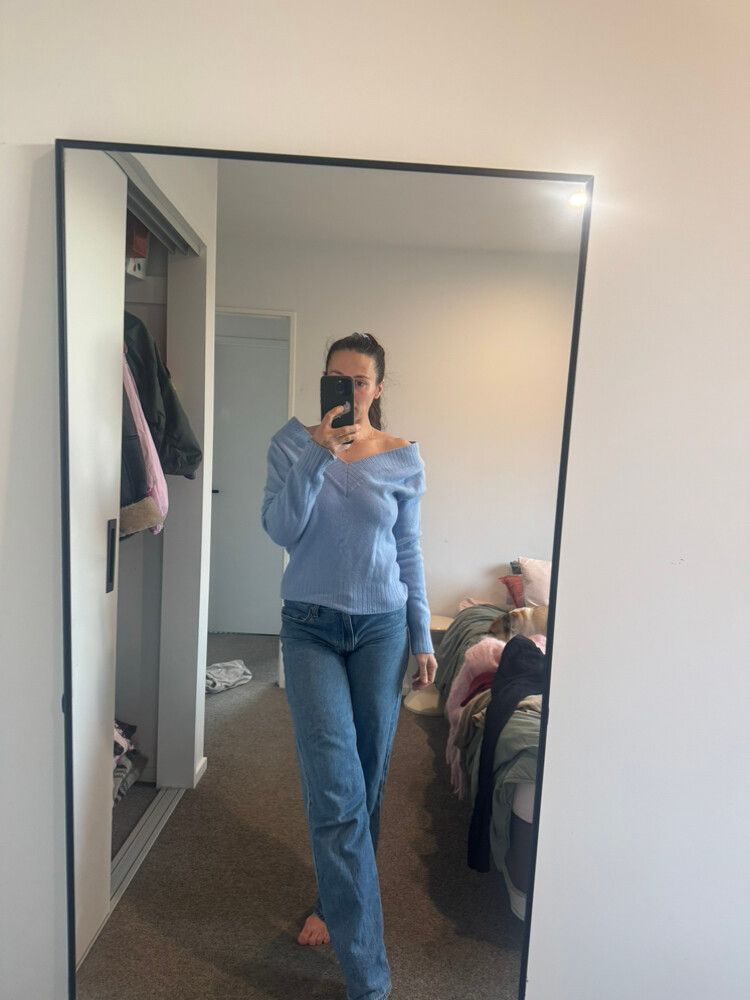 Baby blue cashmere and wool jumper