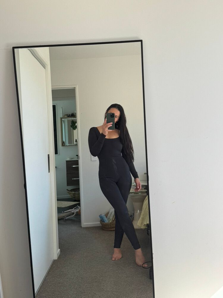 Skims Black Long Sleeve Jumpsuit