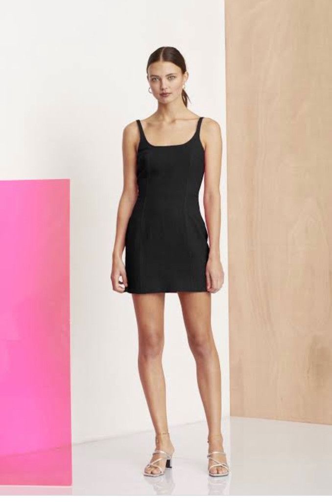 Bec & Bridge - FUCHSIA FUNK BLACK MINI DRESS on Designer Wardrobe