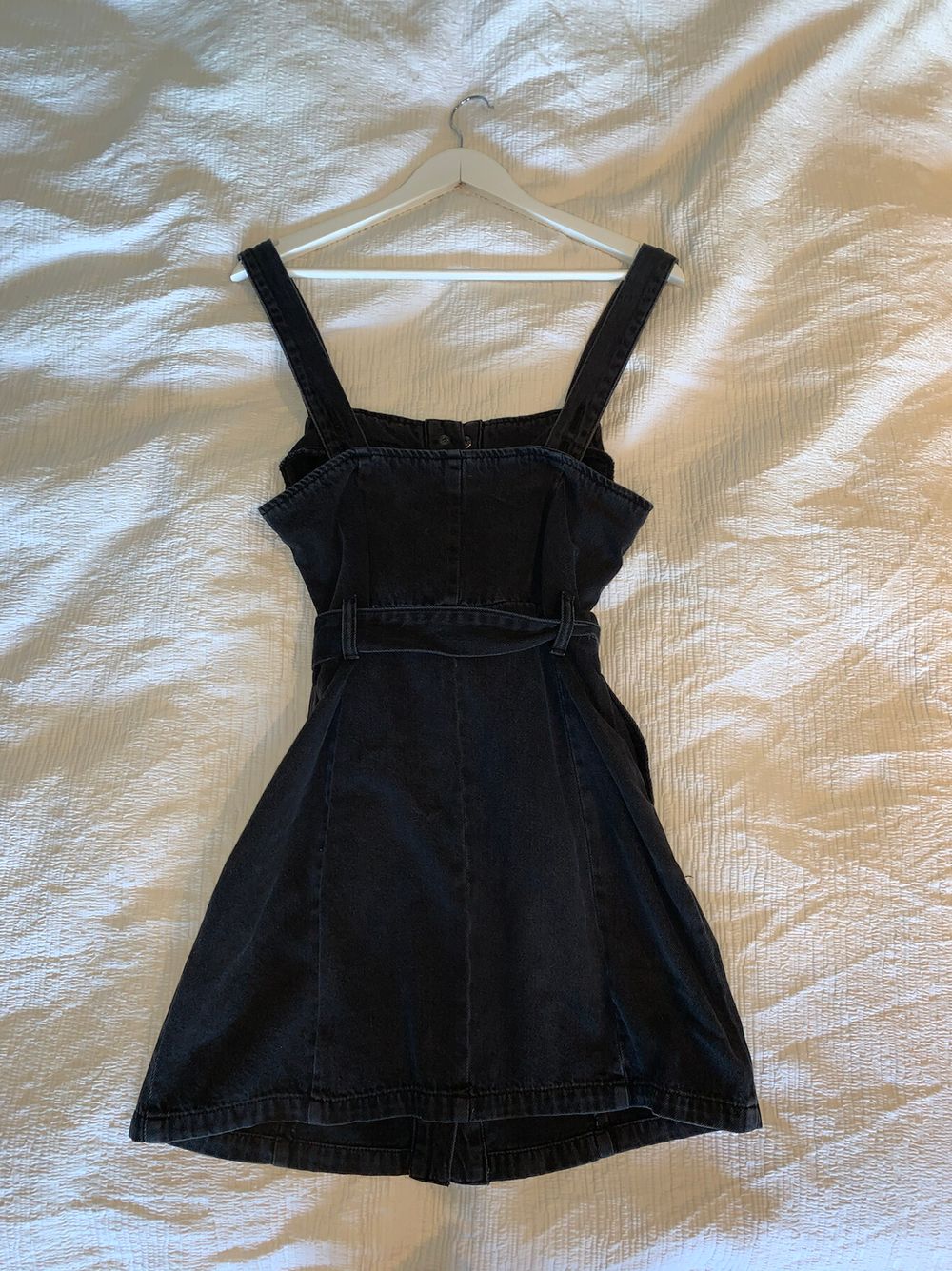 white christmas dresses Denim Crystal Trim Collared Mini Dress – self-portrait-US main image 0