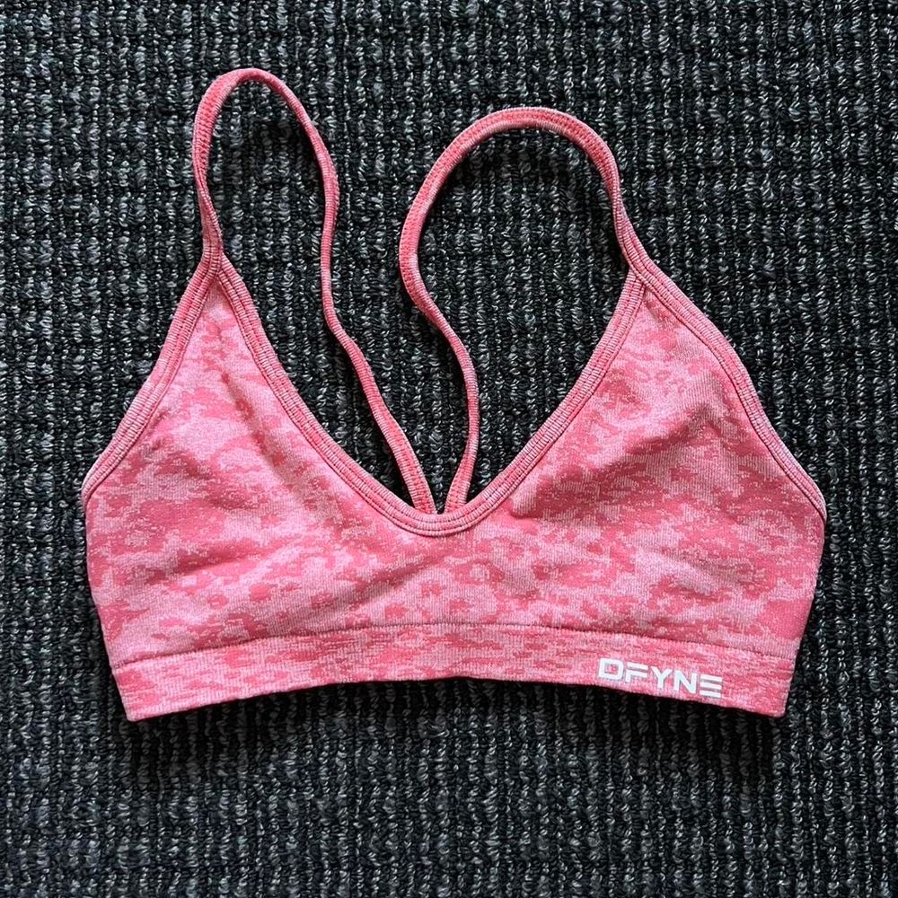 Dfyne Pink Marled Sports Bra