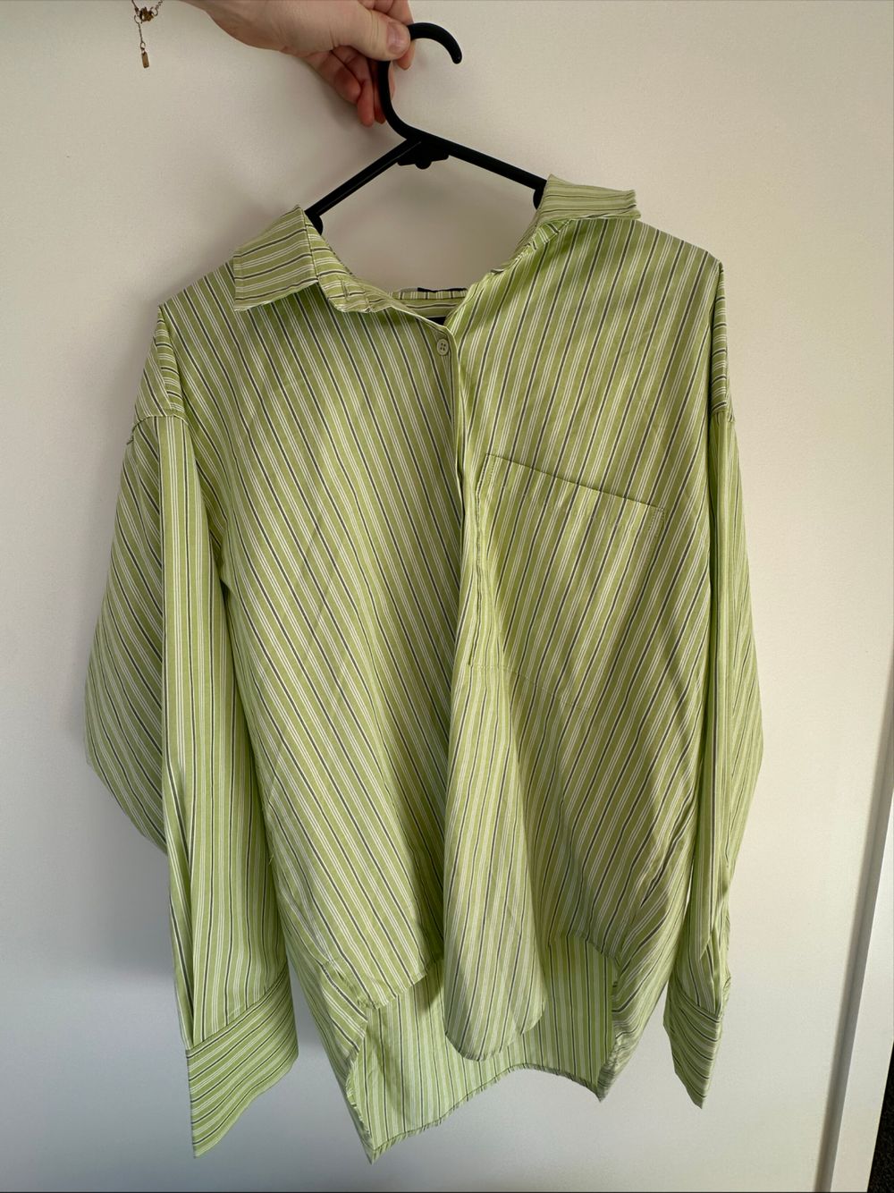 Green Striped Long Sleeve Shirt