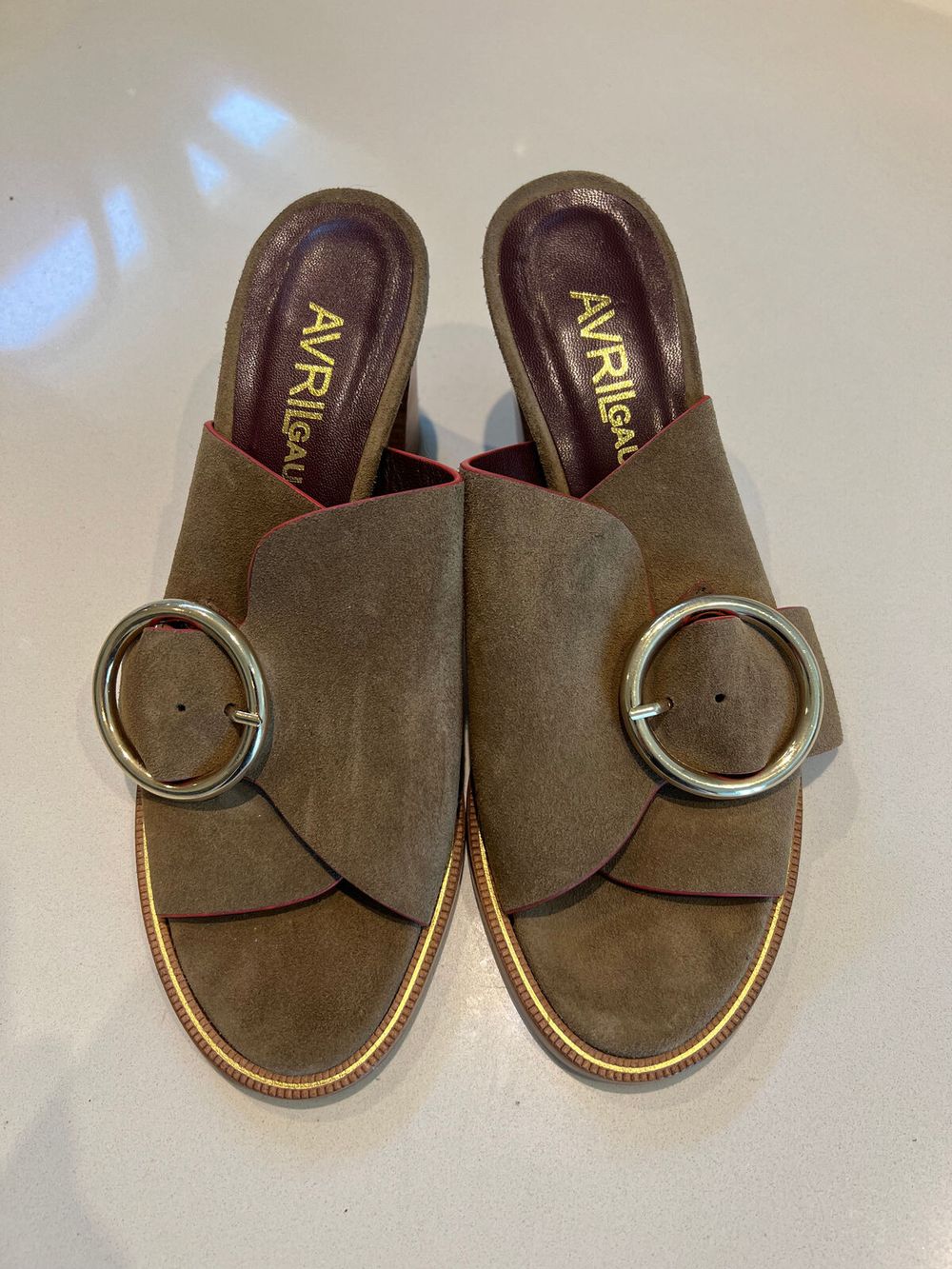 Avril Gau olive Heeled Mules Size 38