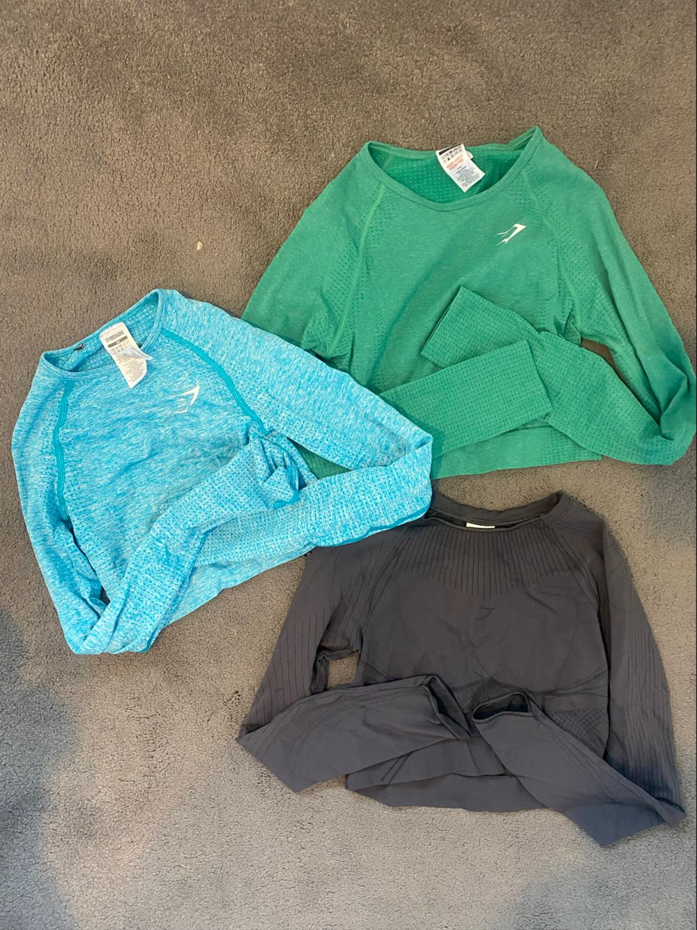 3 x Gymshark Long Sleeve Tops