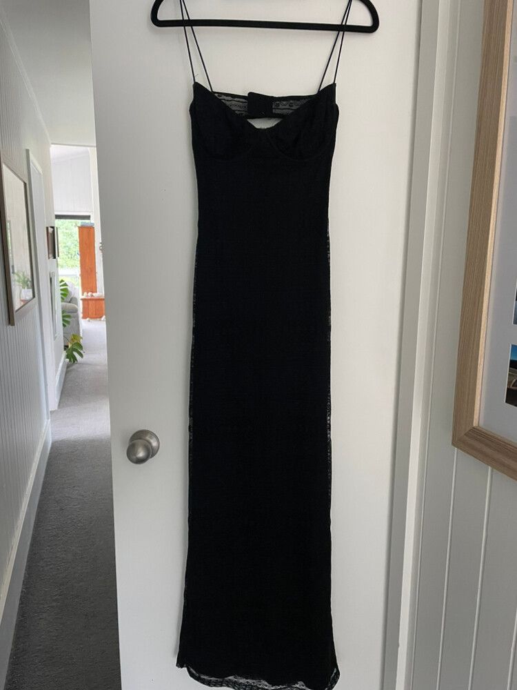glassons black midi dress Glassons Black cut out knit midi dress, Size Small