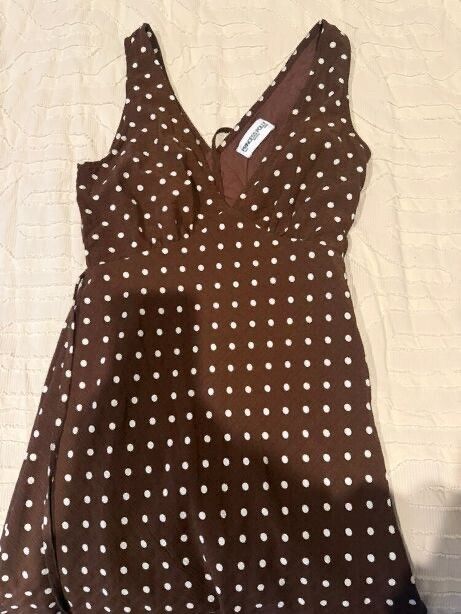 princess polly brown and white polka dot dress Nellie Maxi Dress | Brown Polka Dot | Womens