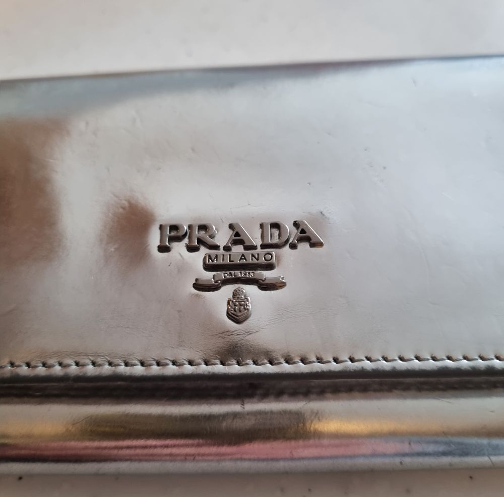 Prada Metallic Vernice Long Wallet