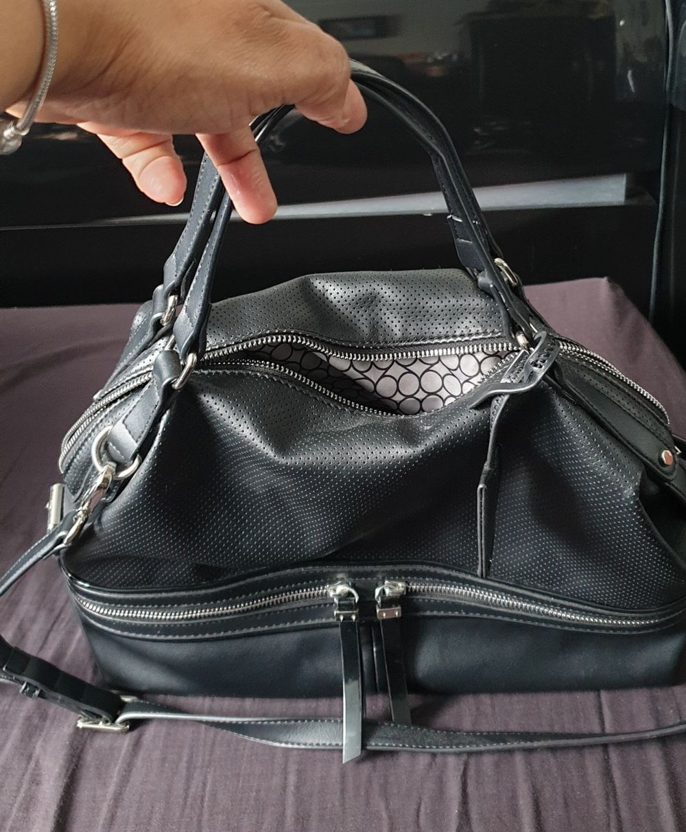Nine West Black Satchel Dome Handbag with Top handle and Strap