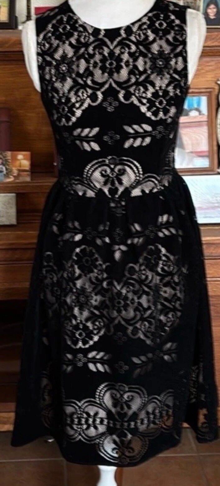 Tommy Hilfiger Black velvet Lace Dress