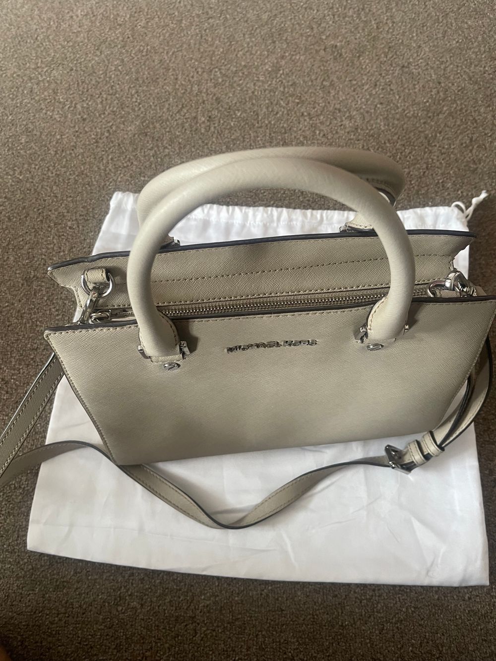 Michael Kors Taupe  Leather Satchel