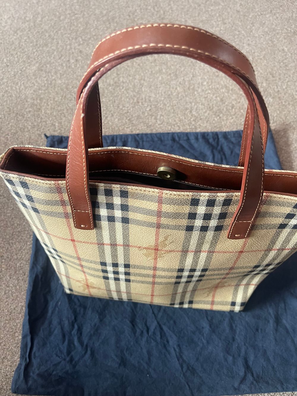 Burberry Plaid Tote Bag