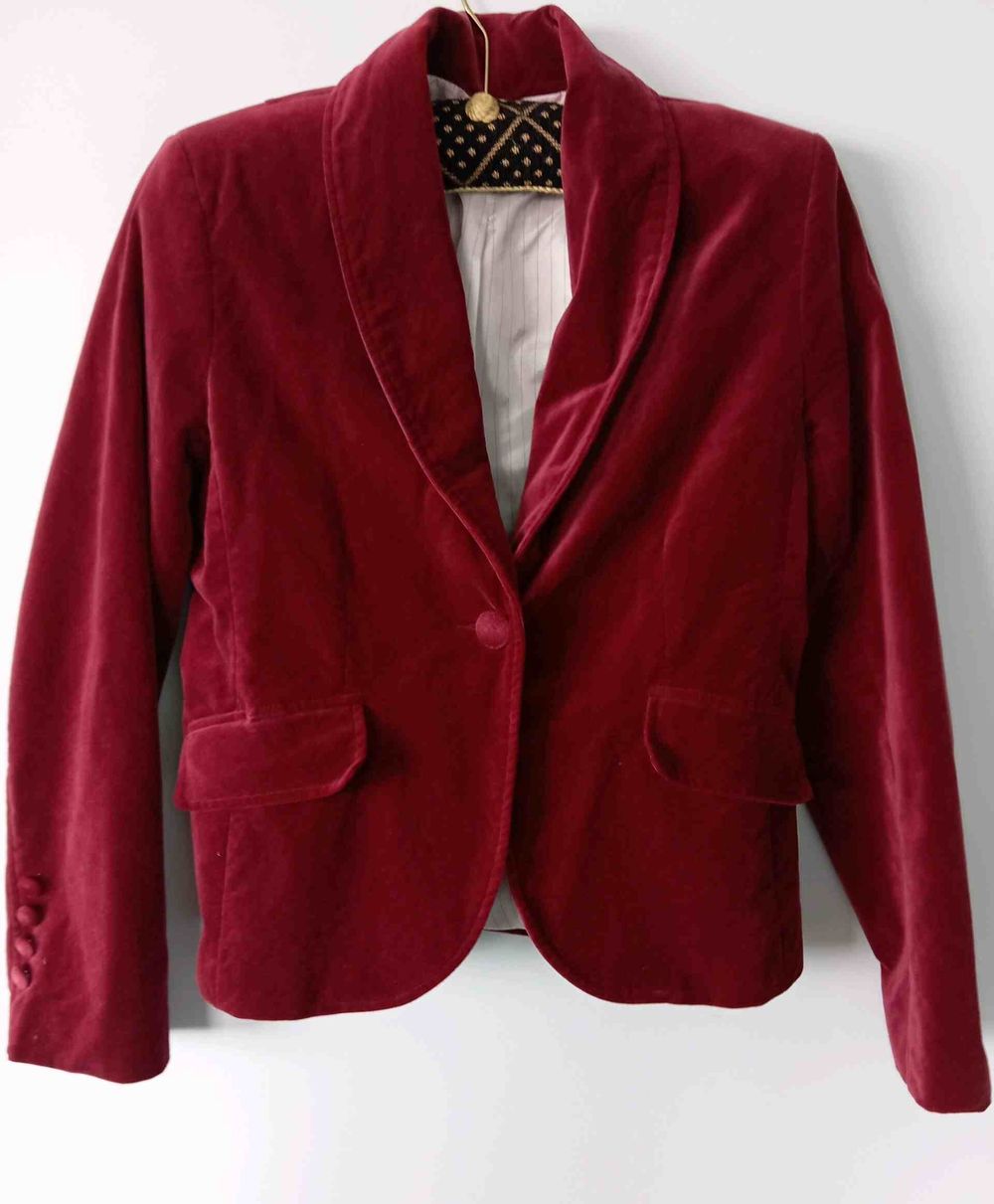 MAX Burgundy Velvet Blazer
