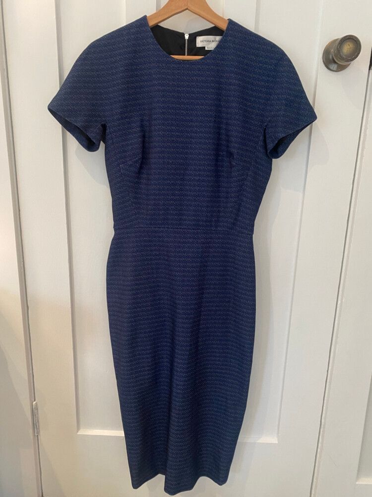 Victoria Beckham Blue Midi Dress