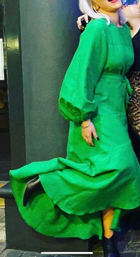 country road green dress Lime Ring Detail Cut‑Out Knit Maxi Dress