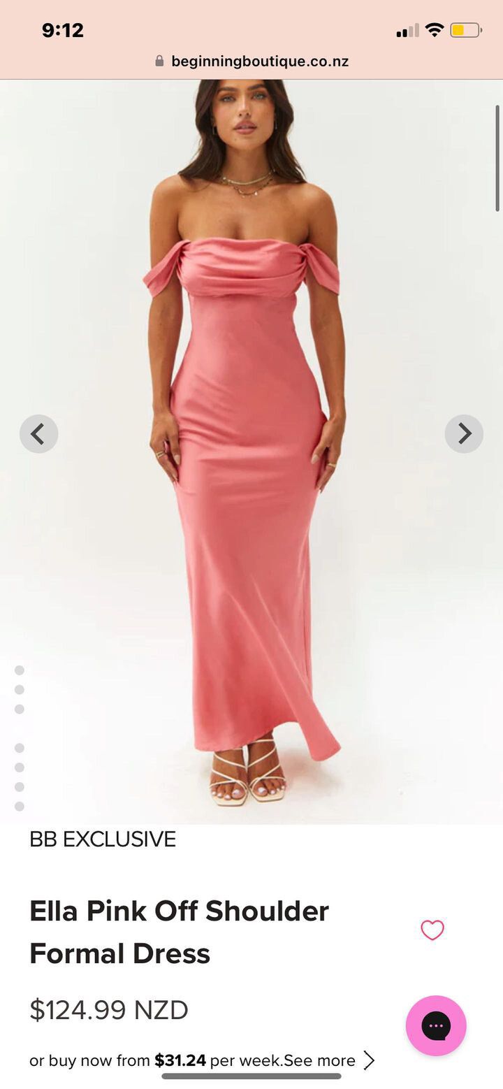 Beginning Boutique - Ella pink off the shoulder formal dress on Designer  Wardrobe