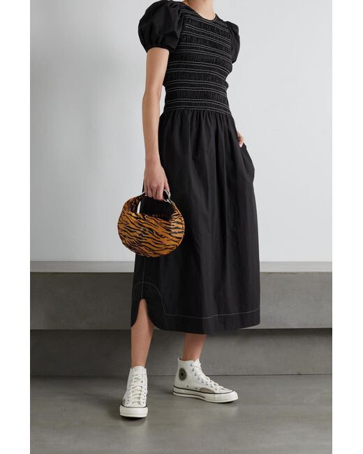 Ganni - Cotton Poplin Midi Dress on Designer Wardrobe