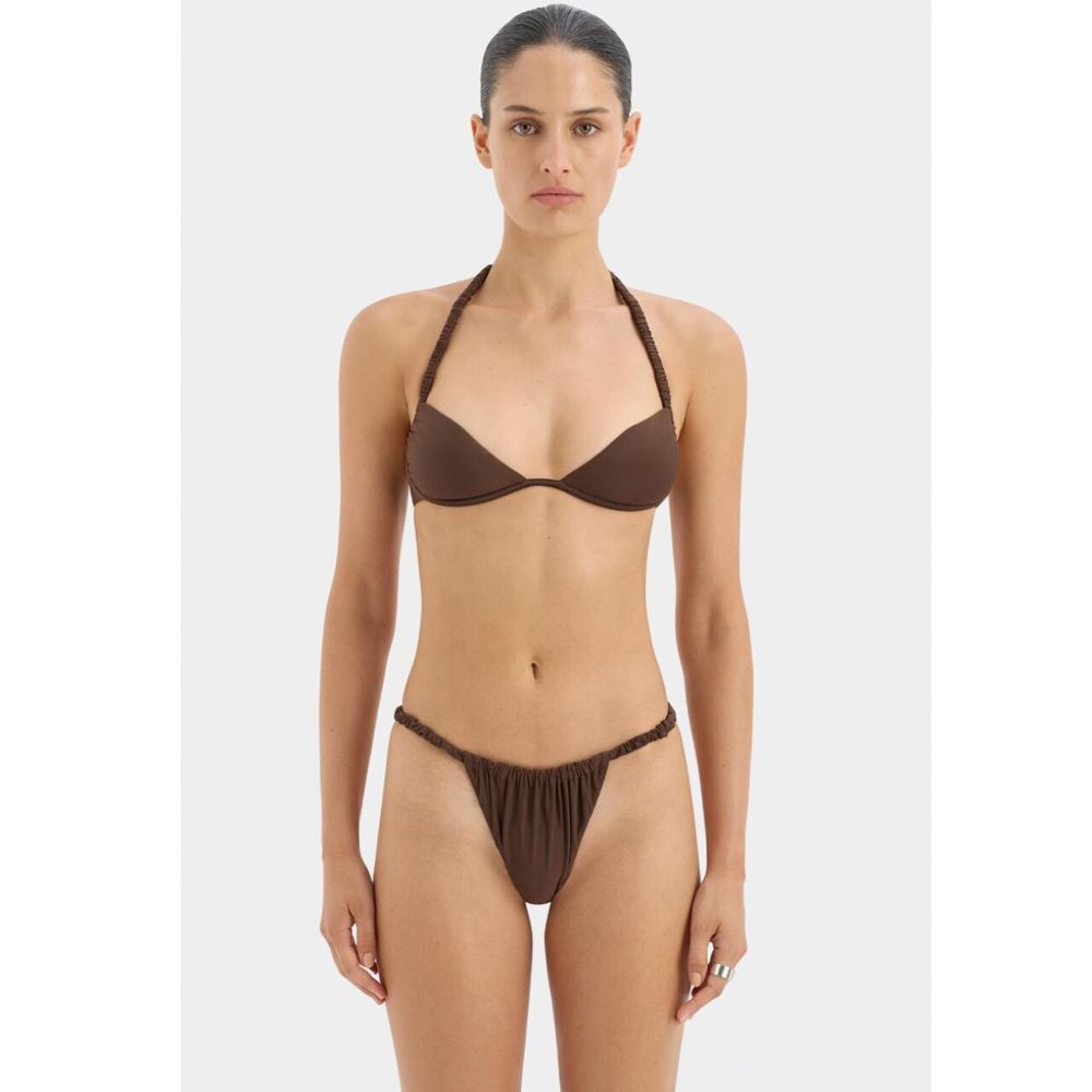 SIR THE LABEL Stevie Halter Balconette Bikini Set With Bottoms in Brown