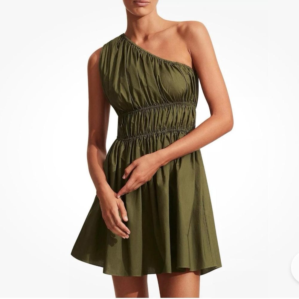 Matteau Shirred One Shoulder Dress
