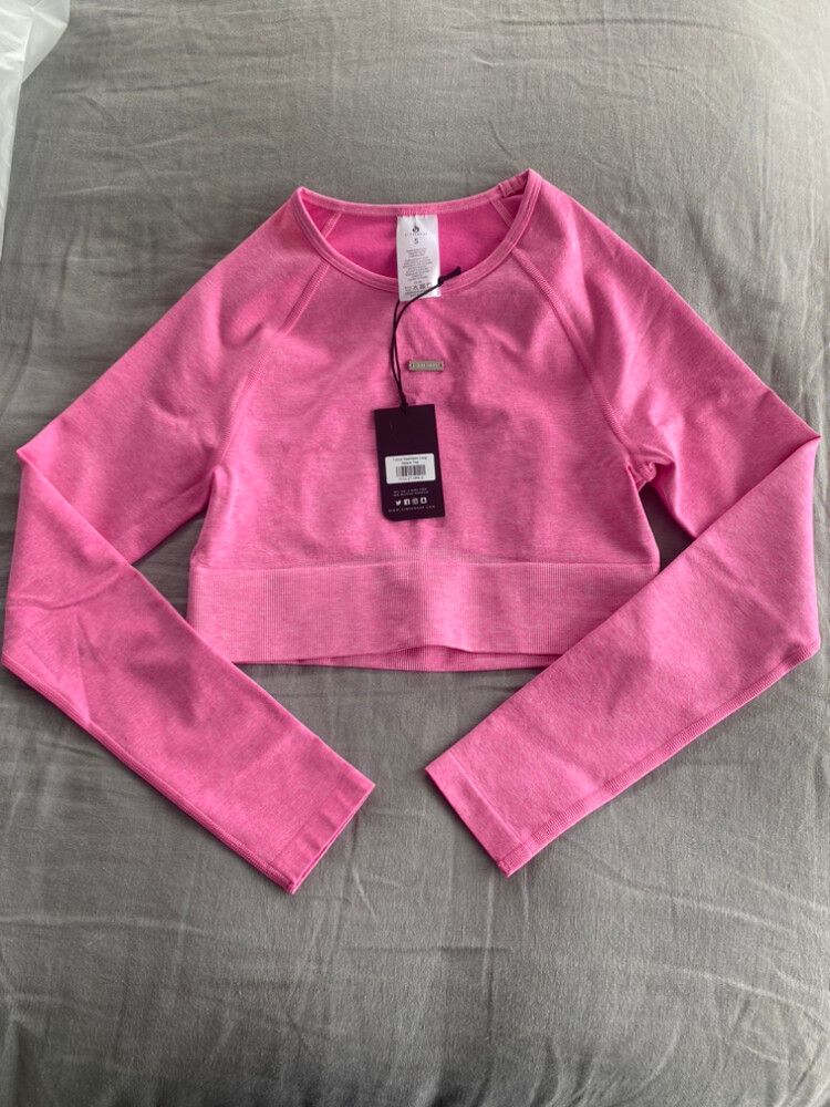 Pink Long Sleeve Crop
