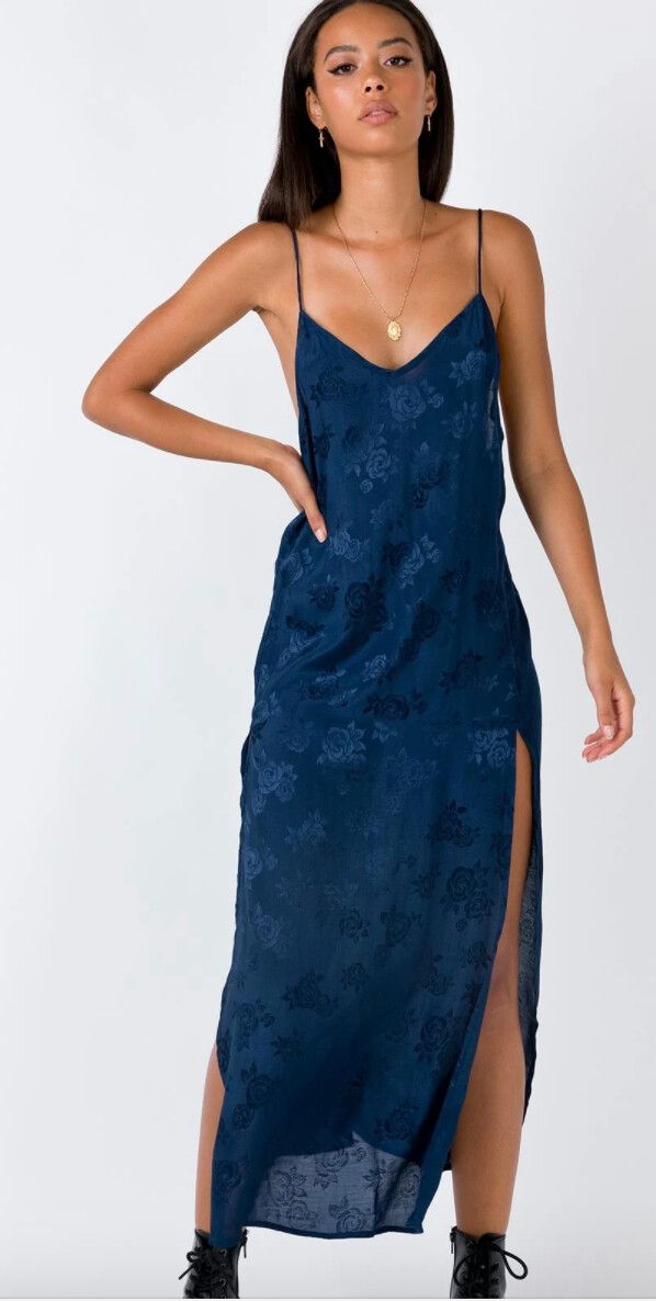 Princess Polly - MOTEL HIME DRESS SATIN ROSE BLUE on Designer Wardrobe