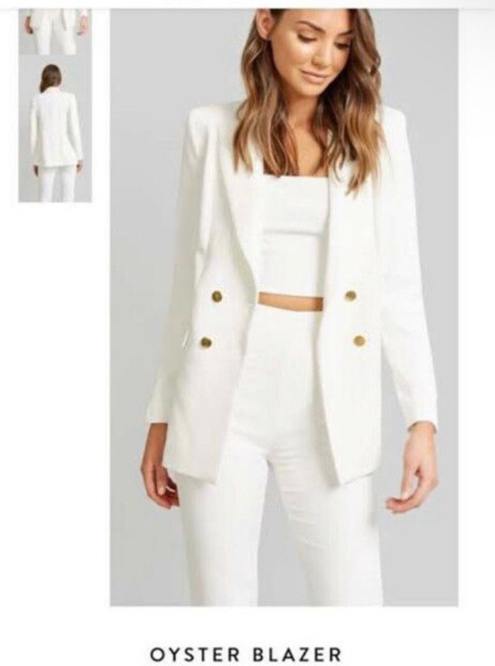 Kookai White Double Breasted Blazer