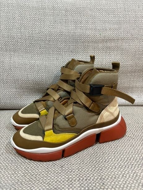 Chloé Sonnie High-Top Sneakers – Earth Tone Mix