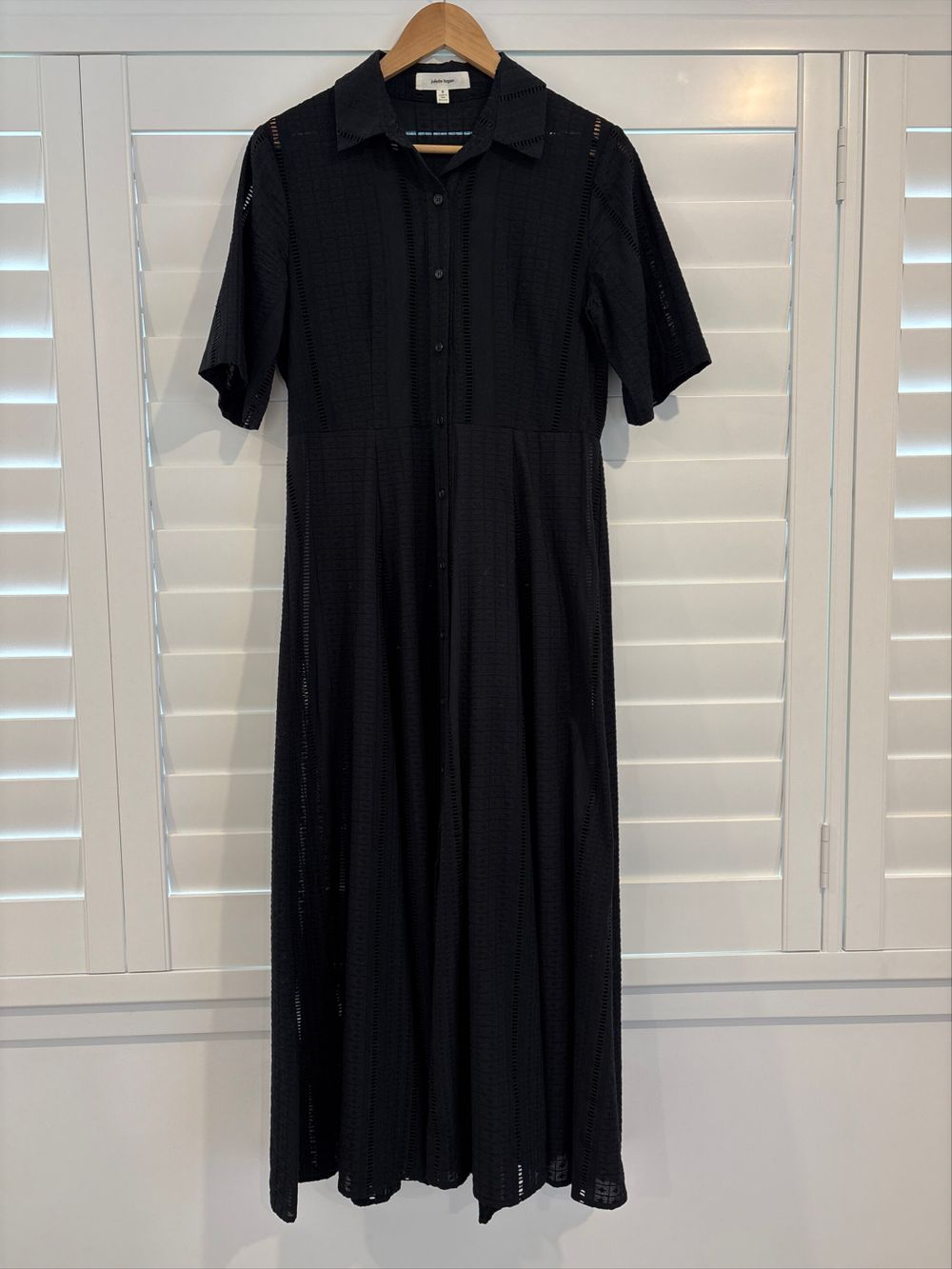 Juliette Hogan Black Midi Shirt Dress