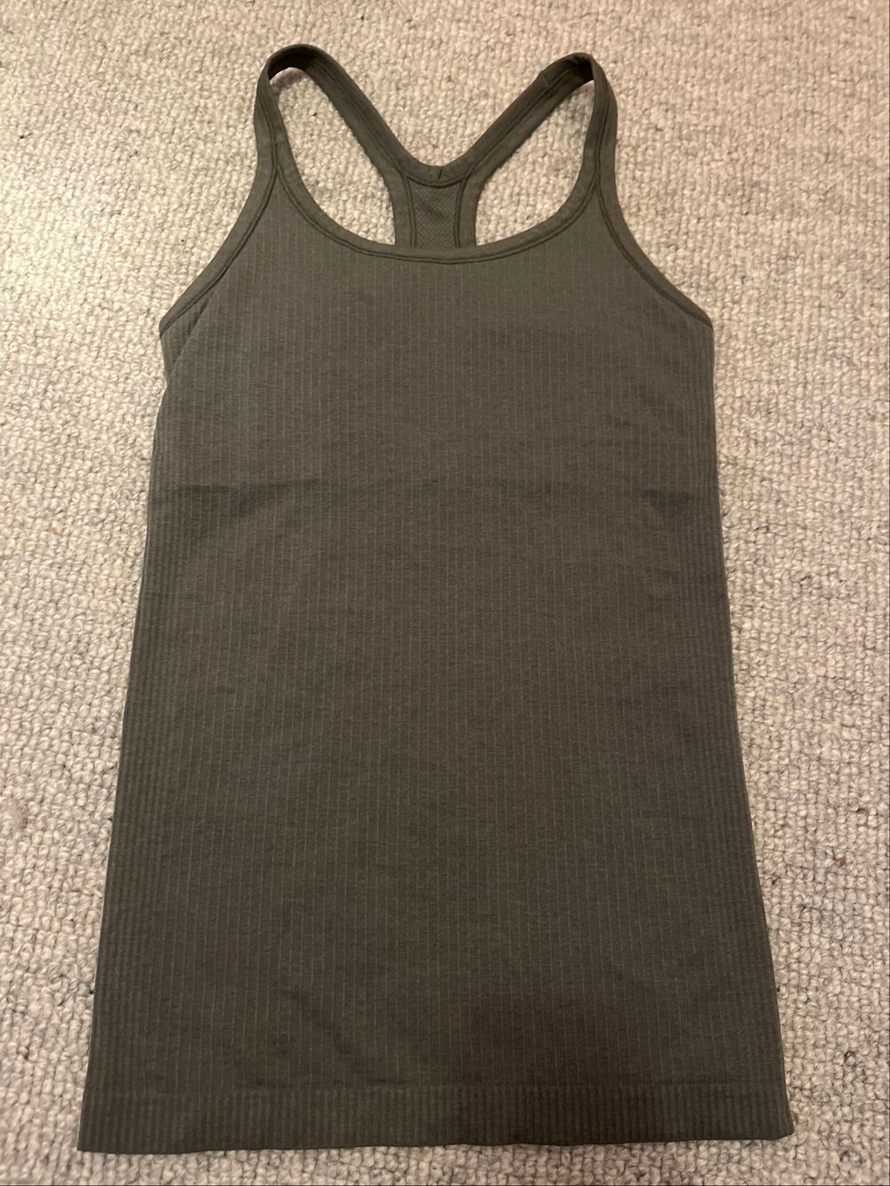 Olive Green Ebb to street Lululemon singlet