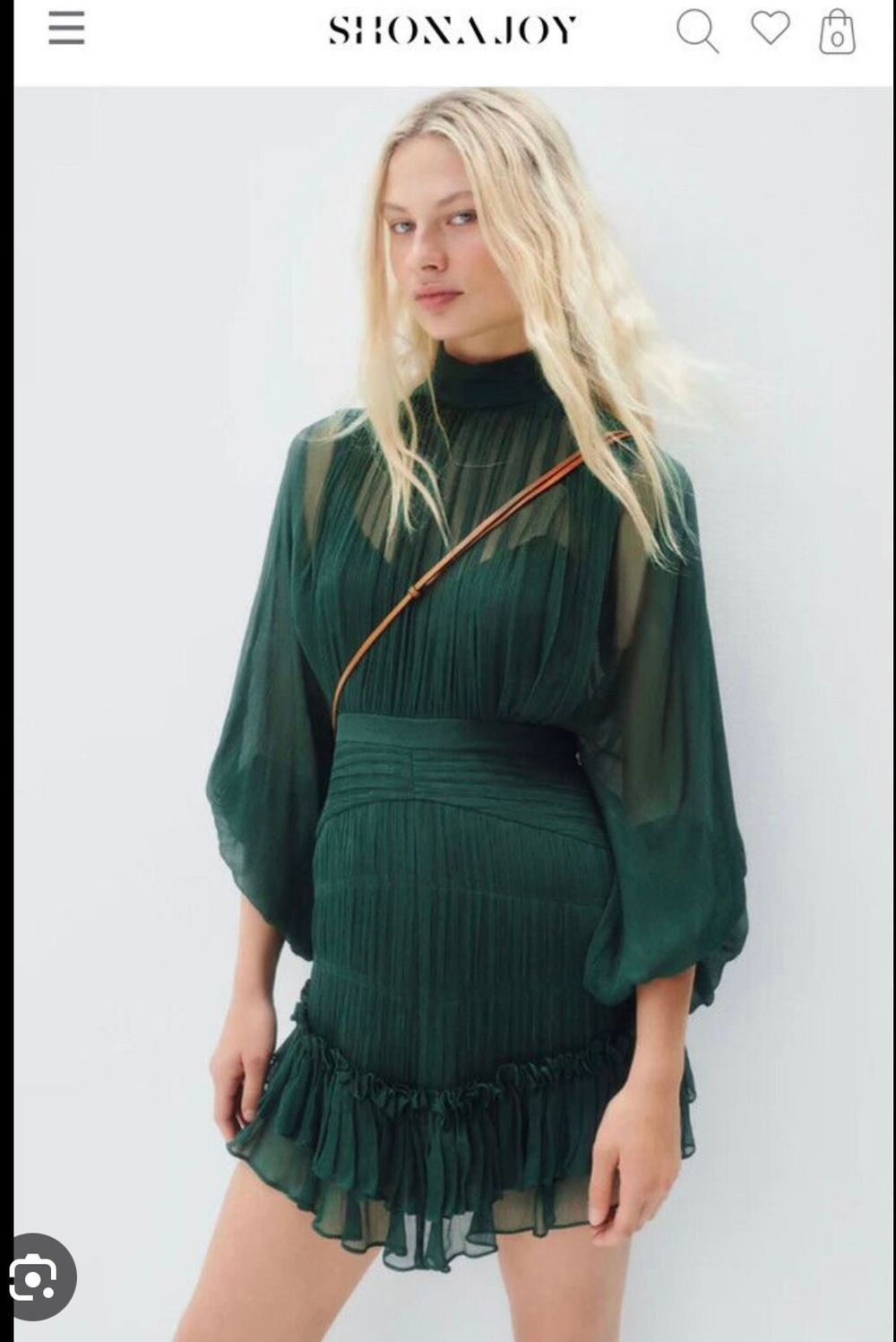 Shona Joy - Leonie long sleeved ruched mini dress on Designer Wardrobe