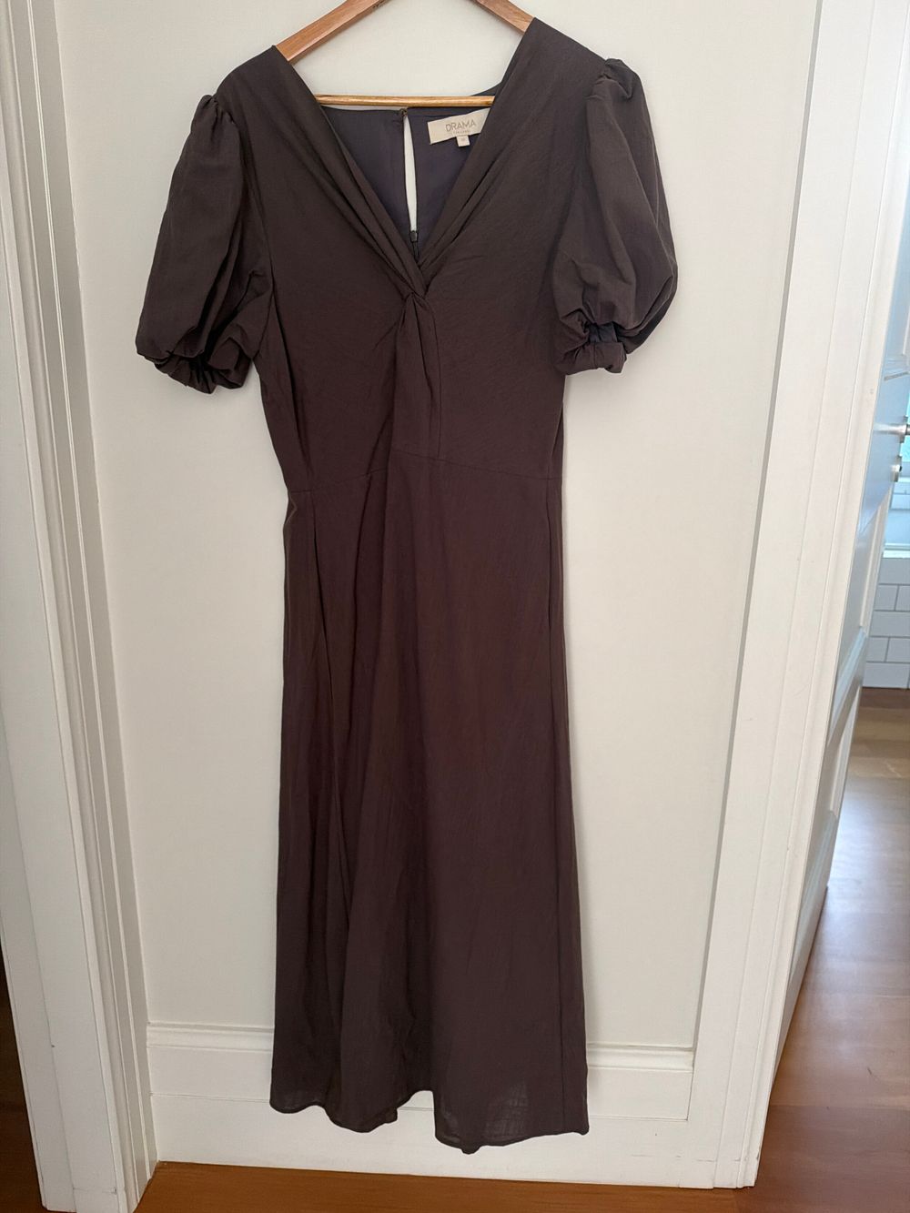 Drama The Label Brown Midi Halo Dress
