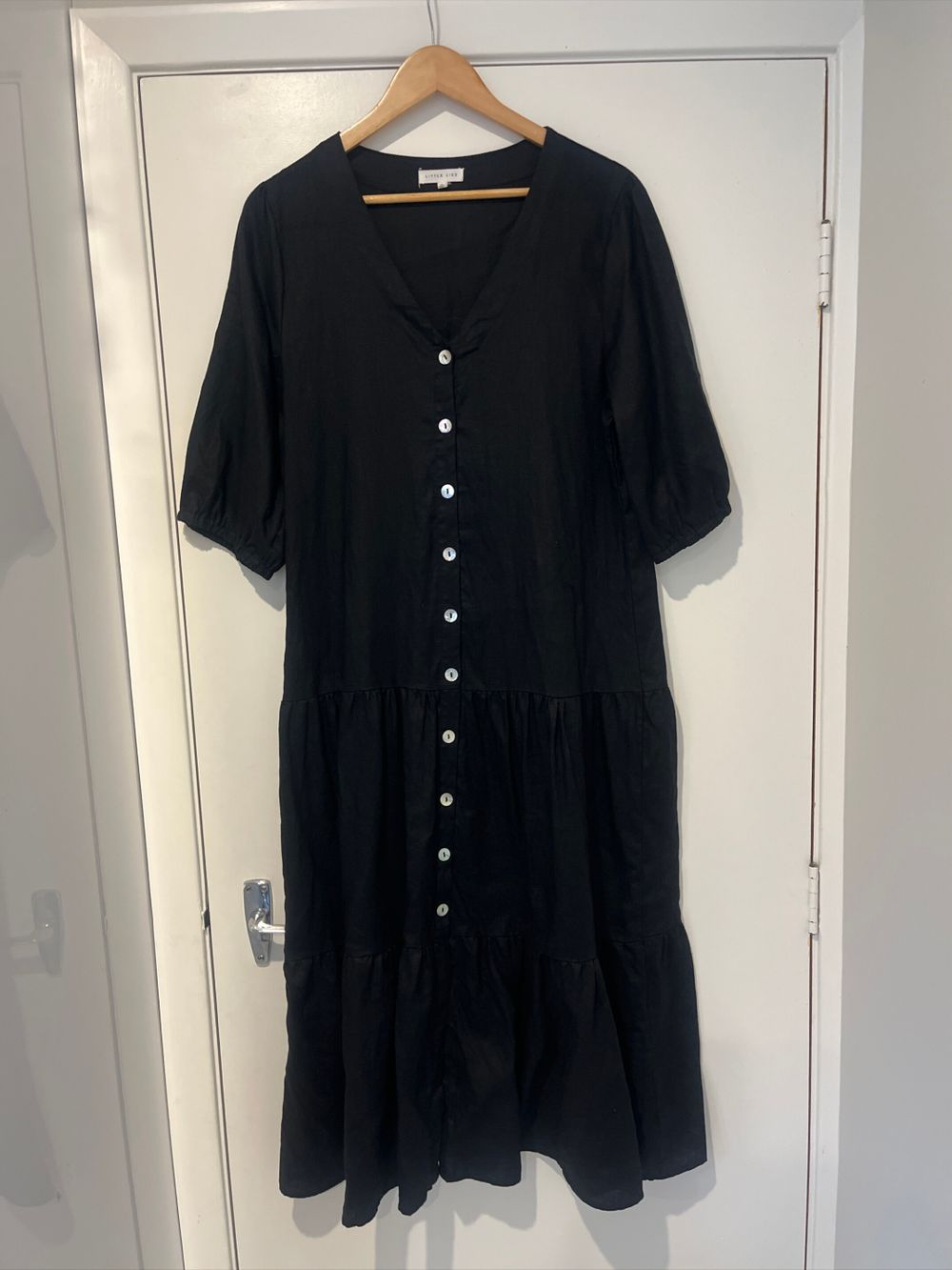 Little Lies Black Midi Dress Size 14